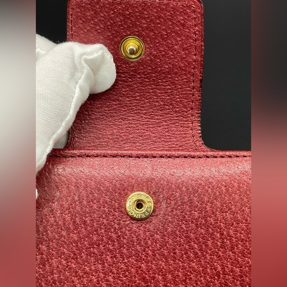 Valentino Garavani Red Kisslock Coin Pouch Snap Closure Wallet - Picture 14 of 17